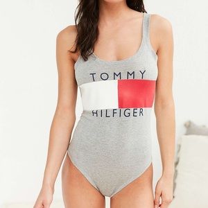 TOMMY HILFIGER Gray Bodysuit